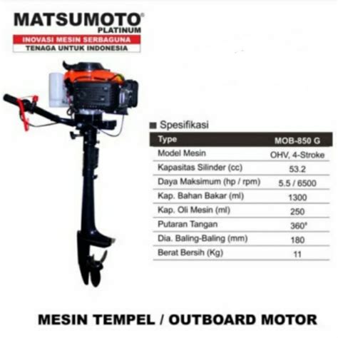 Jual Mesin Tempel Perahu Fiber Plastik Sekoci Outboard Engine