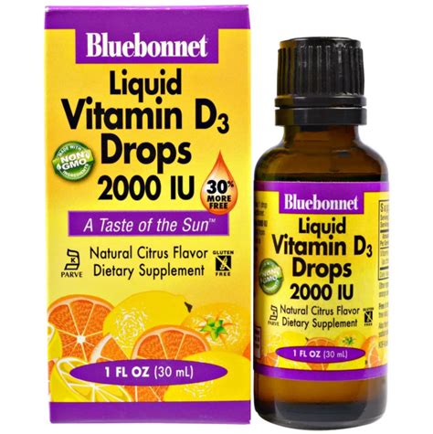 Витамины Bluebonnet Nutrition Liquid Vitamin D3 Drops, Natural Citrus ...