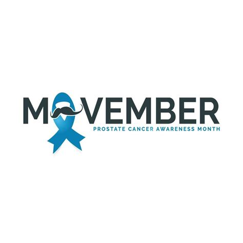 November Men Health Awareness Month Blue Solidarity Ribbon On White