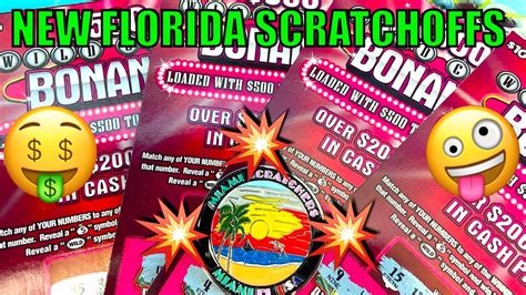 FLORIDA LOTTERY 500 WILD CASH BONANZA NEW SCRATCHOFFS NEW SCRATCH