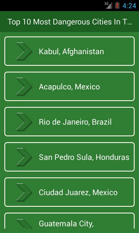 Top 10 Most Dangerous Cities In The World 2015 App On Amazon Appstore