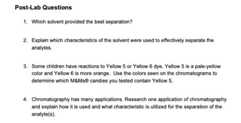 Solved Solvent Distilled Water Table 2 Paper Chromatography Chegg