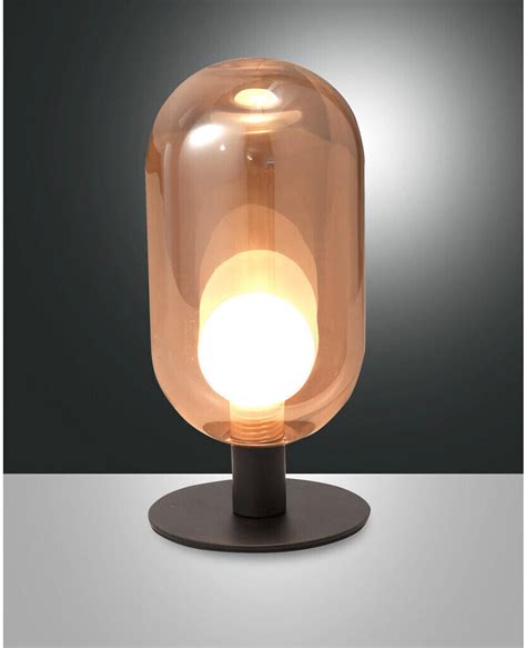 Fabas Luce Led Tischleuchte Gubbio G W Lm In Amber Und Schwarz