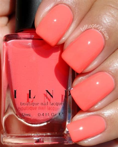 Coral Acrylic Nails Coral Nail Polish Coral Nails Sns Nails Love