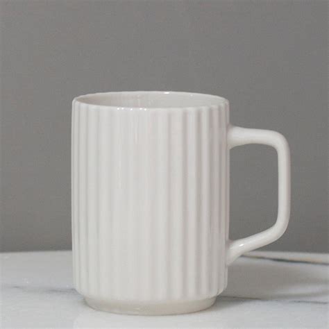 Caneca De Porcelana Branca Esmaltada Canaletada Luxo 340ml Shopee Brasil