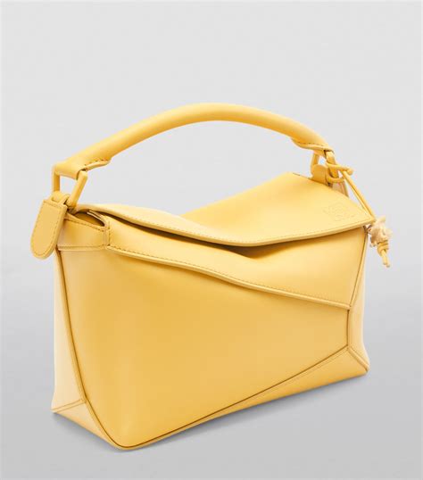 Womens Loewe Yellow Small Leather Puzzle Edge Cross Body Bag Harrods {countrycode}