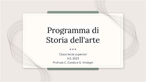 Programma Storia Dell Arte III Superiori