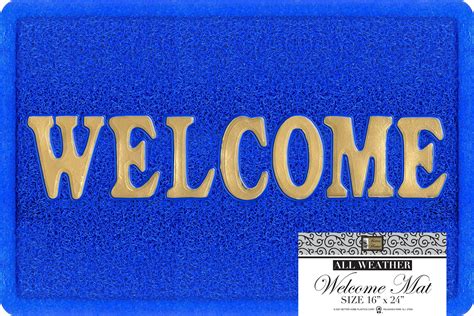 WELCOME MAT 16×24″ W/ GOLD LETTERING- ASSTD COLORS - Lee Distributors