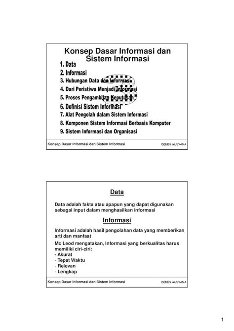 Pdf Konsep Dasar Informasi Dan Sistem Informasi · Personal Digital