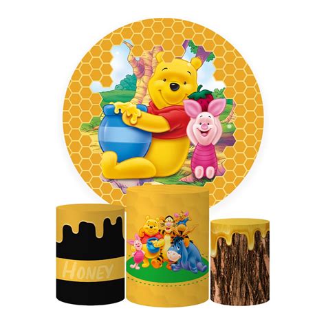 Trio Capa Cilindro Painel Tema Ursinho Pooh Veste F Cil Shopee Brasil