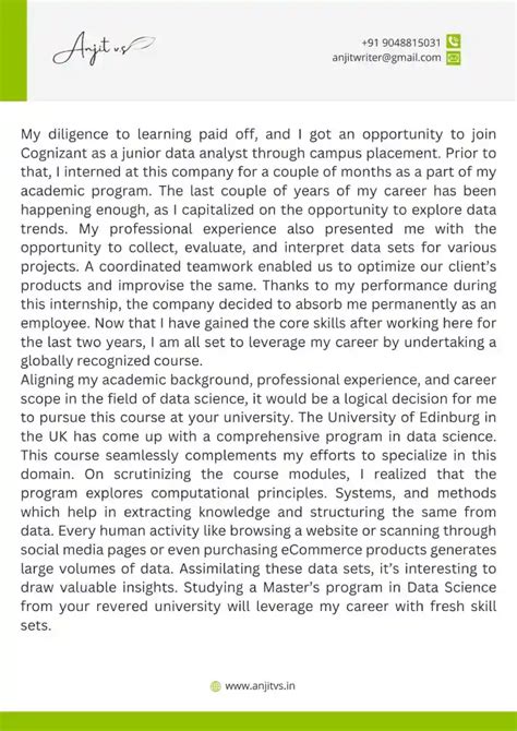 Sop For Data Science Sop Format For Ms Sample Pdf