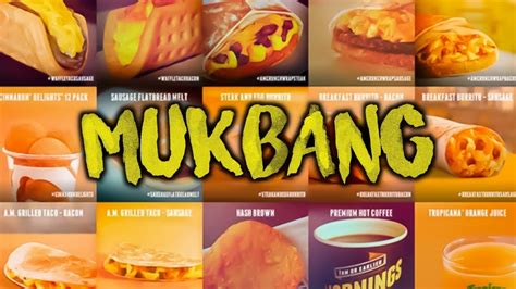 Taco Bell Breakfast Menu Mukbang Youtube