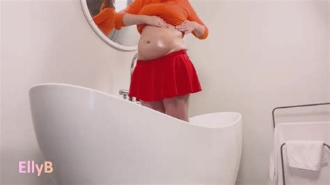 Water Enema Inflation Cosplayer Velma Belly Inflation Overeating