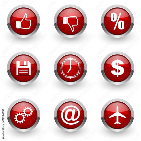 red vector icons set stock vector adobe stock
