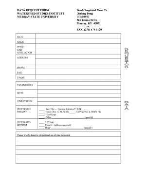 Fillable Online Murraystate Datareq Doc Murraystate Fax Email Print