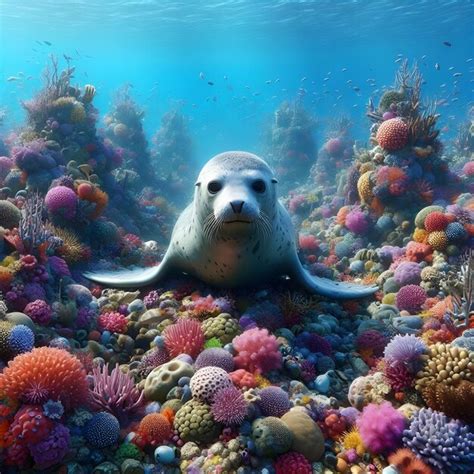 Premium Photo Ai Of An Underwater Scene Teeming With Colorful Coral