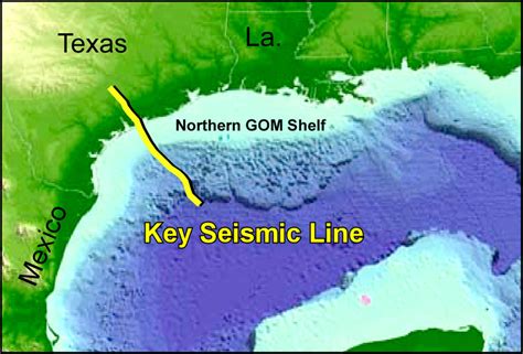 The Location Of A Mega Regional Seismic Line Is Shown On A Gulf Of