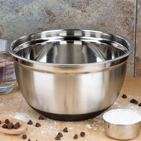 Qt Stainless Steel Mixing Bowl With Silicone Base In Mixing Bowls