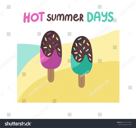 Hot Summer Days Ice Cream Hello Stock Vector Royalty Free Shutterstock