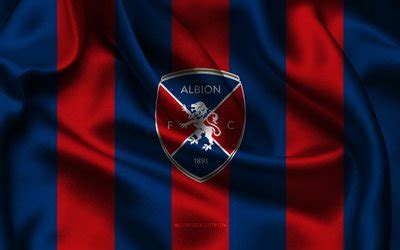 T L Charger K Logo Albion Fc Tissu De Soie Bleu Rouge Quipe