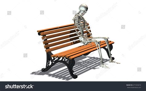 Skeleton Sitting On Park Bench Separated Stock Illustration 271555019