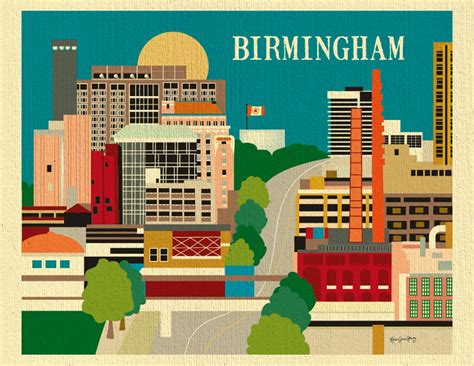 Birmingham Al Art Print Birmingham Al Skyline Wall Art