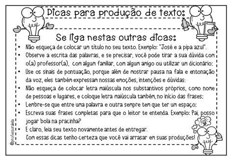 DICAS PARA PRODUÇÃO DE TEXTO