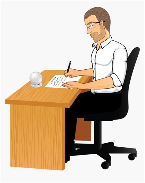 Salesman At Desk Cartoon Hd Png Download Transparent Png Image Pngitem