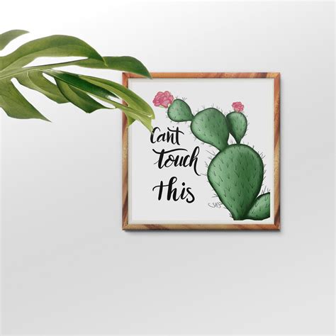 Cant Touch This Cactus Poster Etsy