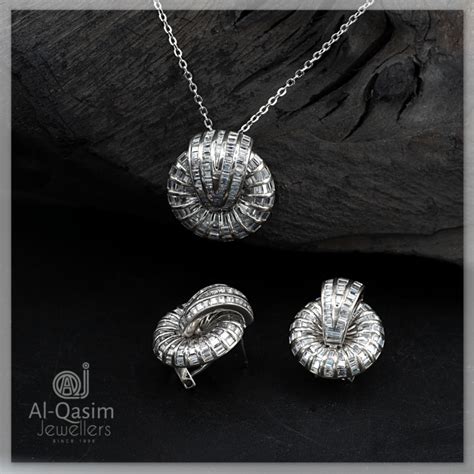 Snail Shell Silver Pendant Set | Al Qasim Jewellers Modern Silver Jewelry