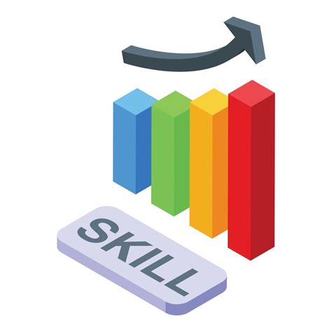 Skill Graph Chart Icon Isometric Vector Level Training 14987285 Vector