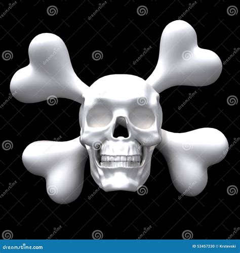 Human Skull And Crossbones 3d Illustration Stock Illustration