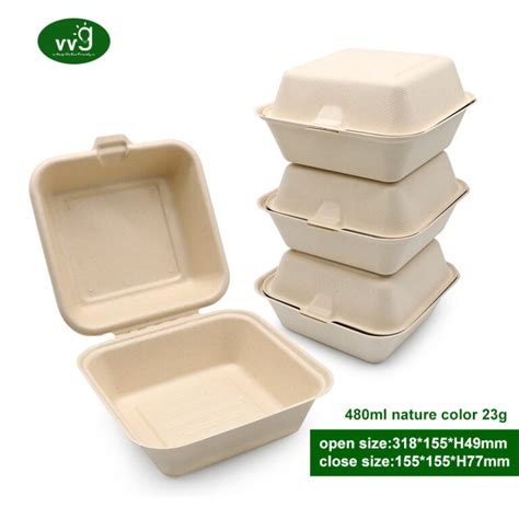 Sugarcane Pulp Burger Box Ml Vvg Shbh Vvg Eco Hi Tech