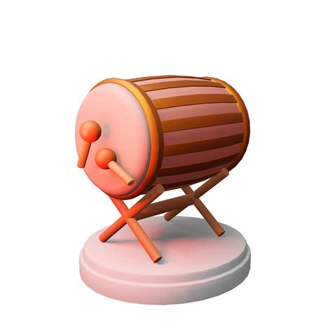 3d Illustration Of Bedug Drum On The Podium Transparent Background