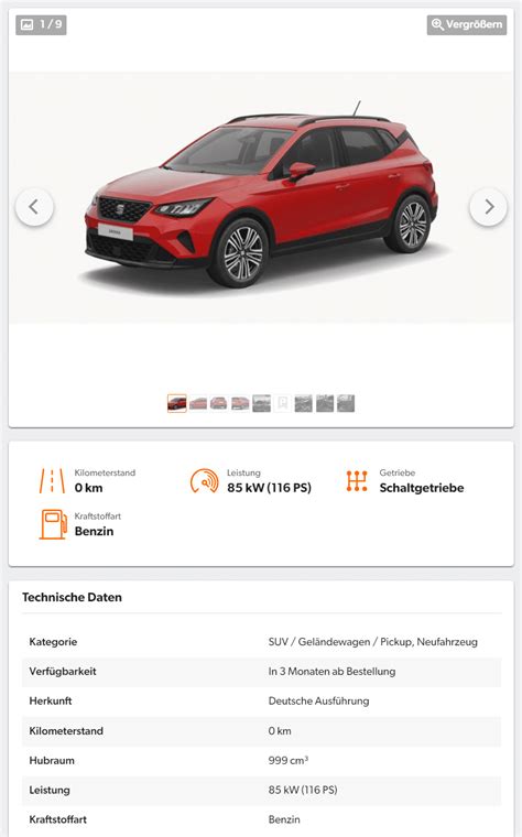 Seat Arona Im Leasing F R Euro Im Monat Netto Ntv Autoleasing