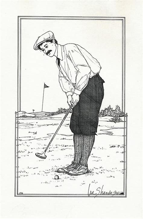 Vintage Golfer Drawing By Ira Shander Fine Art America