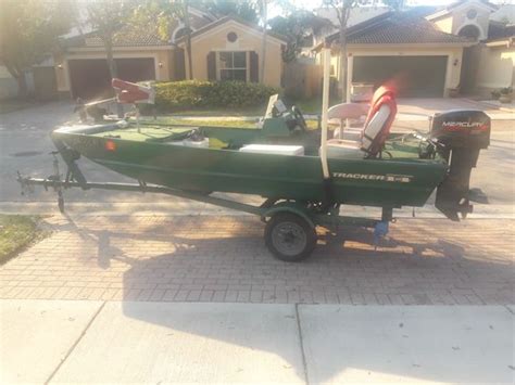 14 Foot Sportsman Tracker Aluminum Jon Boat With Trailer 1999 Mercury