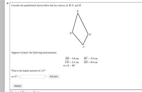 Solved Consider The Quadrilateral Shown Below That Has Chegg