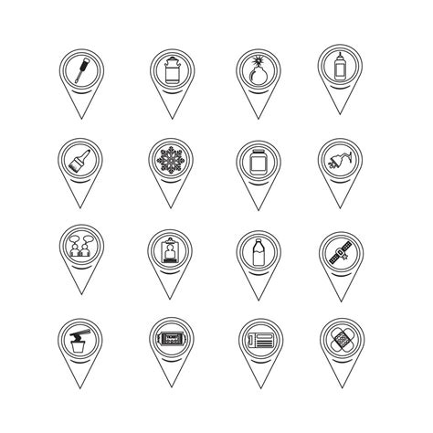 Set Of Map Pointer Icons For Website And Communication 630986 Vector