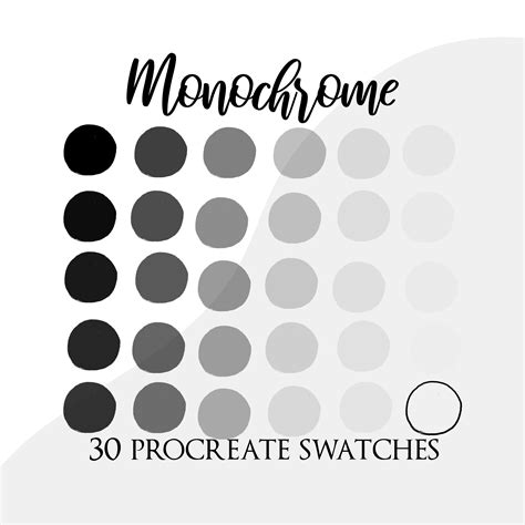 Procreate Palette Swatches Procreate Color Palette Monochrome Palette