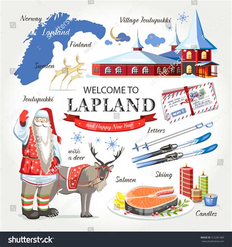 Welcome Lapland Santa Christmas Set Stock Vector (Royalty Free ...