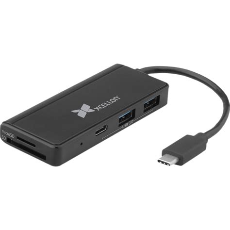 Xcellon 3 Port USB 3 0 Type C Hub With Card Readers