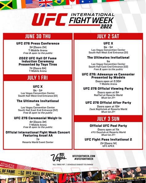 UFC on Twitter: "FIGHT FANS! The full schedule for #UFCFightWeek is ...