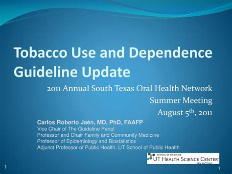 PPT Tobacco Use And Dependence Guideline Update PowerPoint