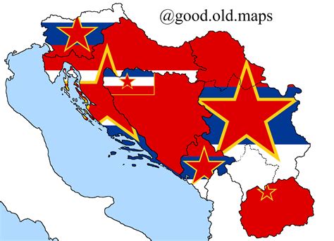 map  flags  socialist republics  sfr  yugoslavia ryugoslavia