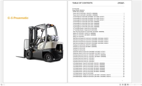 Crown Forklift Truck Service Manuals Parts Manual Information