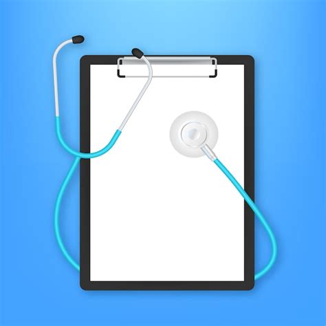 Premium Vector Medical Clipboard And Paper With Stethoscope