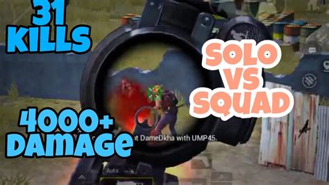 Solo Vs Squad 31 Kills My New Record Ll Sentry Ll Pubg Mobile Youtube