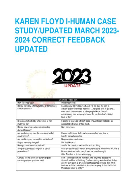KAREN FLOYD I-HUMAN CASE STUDY/UPDATED MARCH 2023- 2024 CORRECT