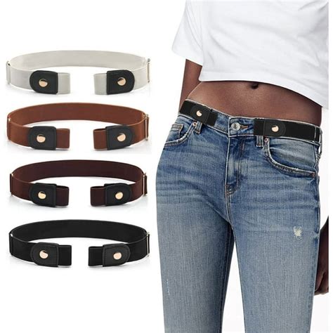 Bodychum No Buckle Belts For Women Jean Belts Elastic Stretch Belt